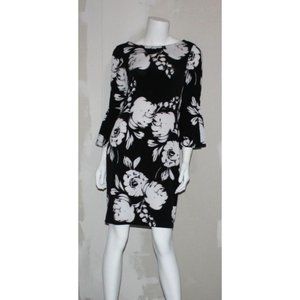 CALVIN KLEIN Women's Black Floral Dress Size 4